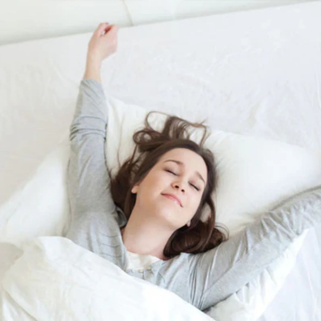 waking up woman