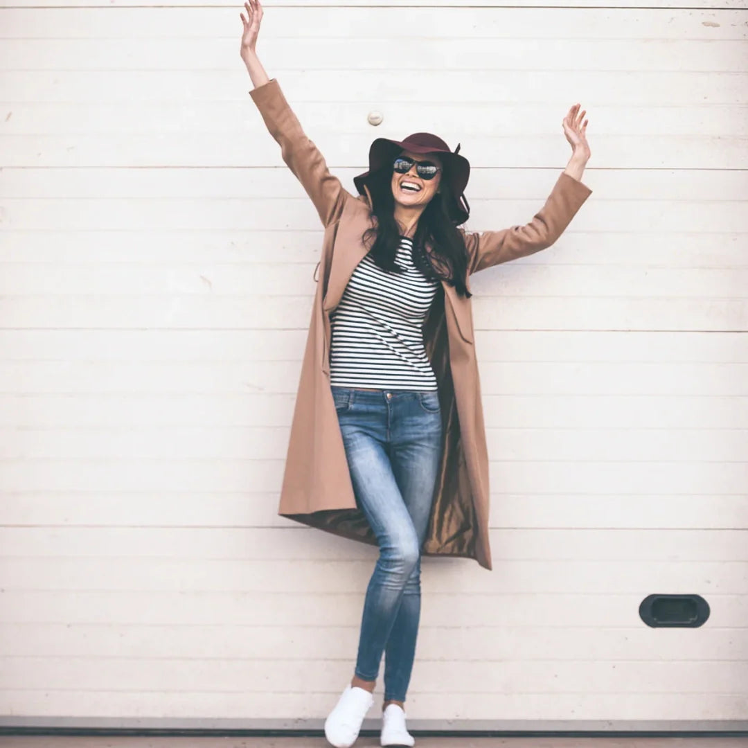 woman posing for the camera smiling