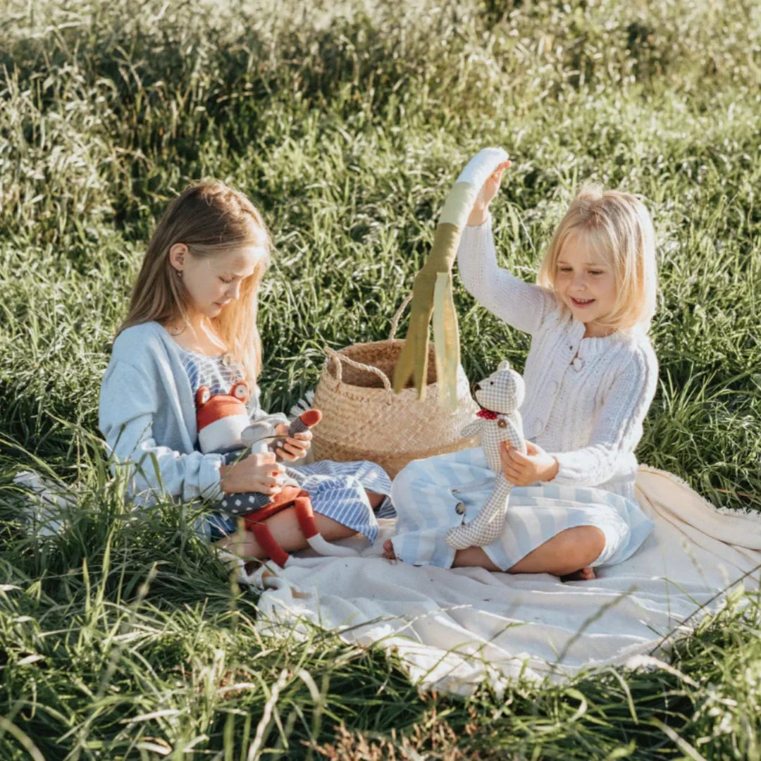 Two girls having a picnic