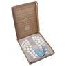 Scentered Acupressure Foot Mat in a cardboard box on a white back ground within the box contains a scentered escape balm, resigned to tension relief