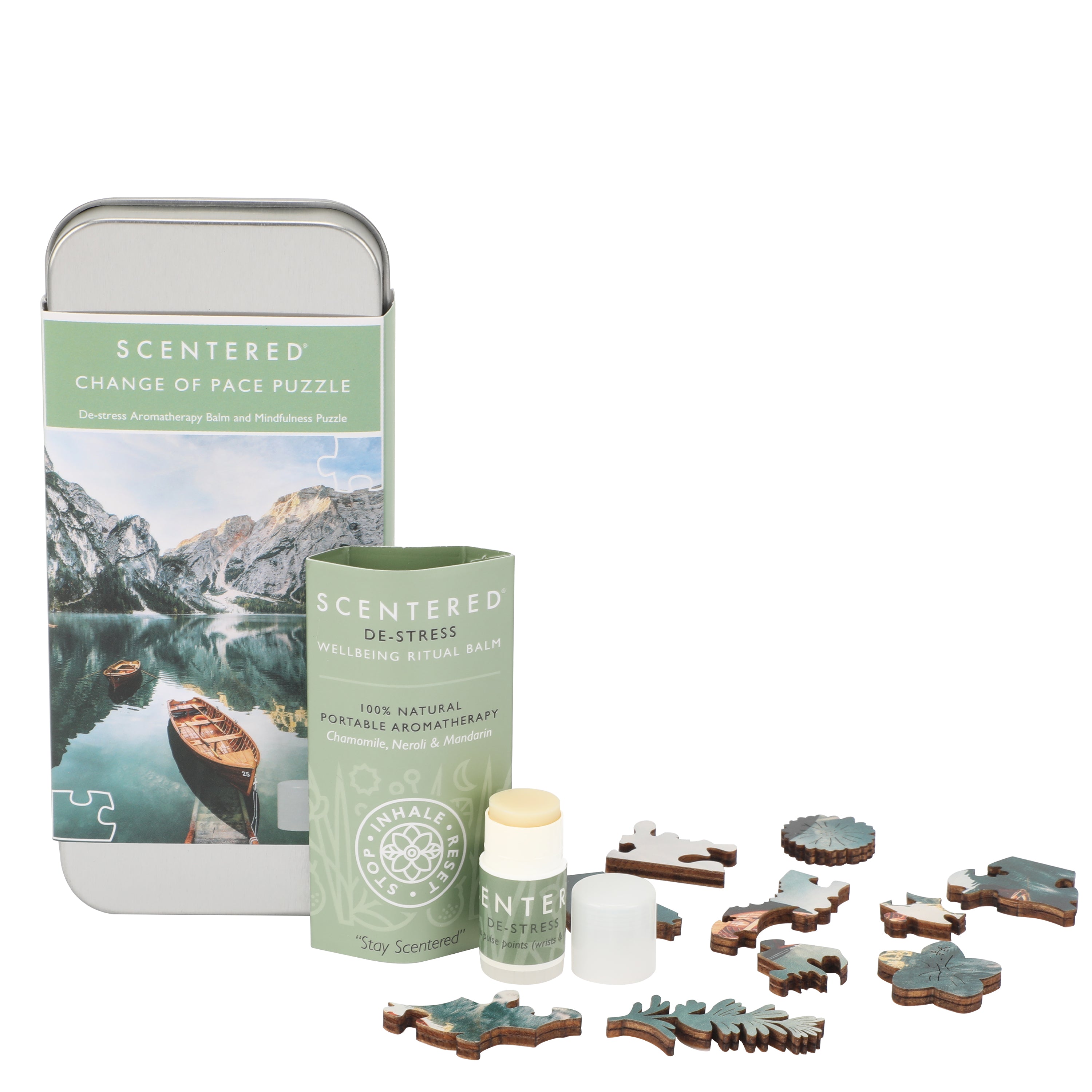 De-Stress Aromatherapy Balm and Mindfulness Puzzle Set – Relaxing essential oils and calming puzzle for stress relief and mental clarity.