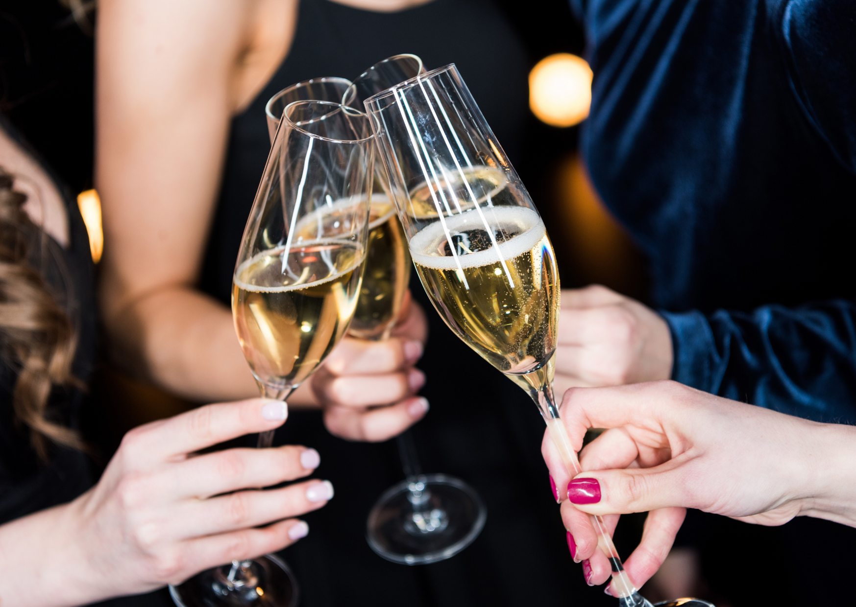 friends toasting with champagne