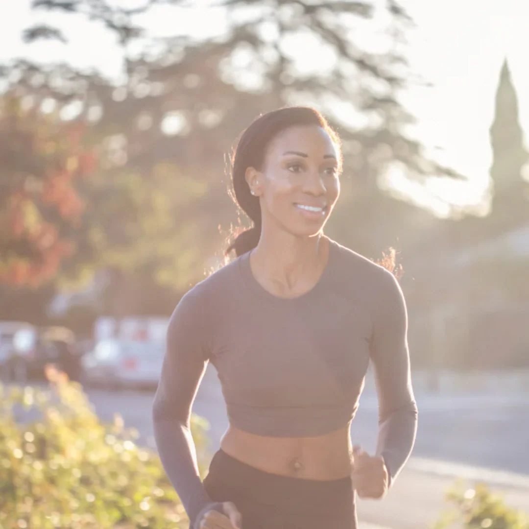 young woman running in the morning