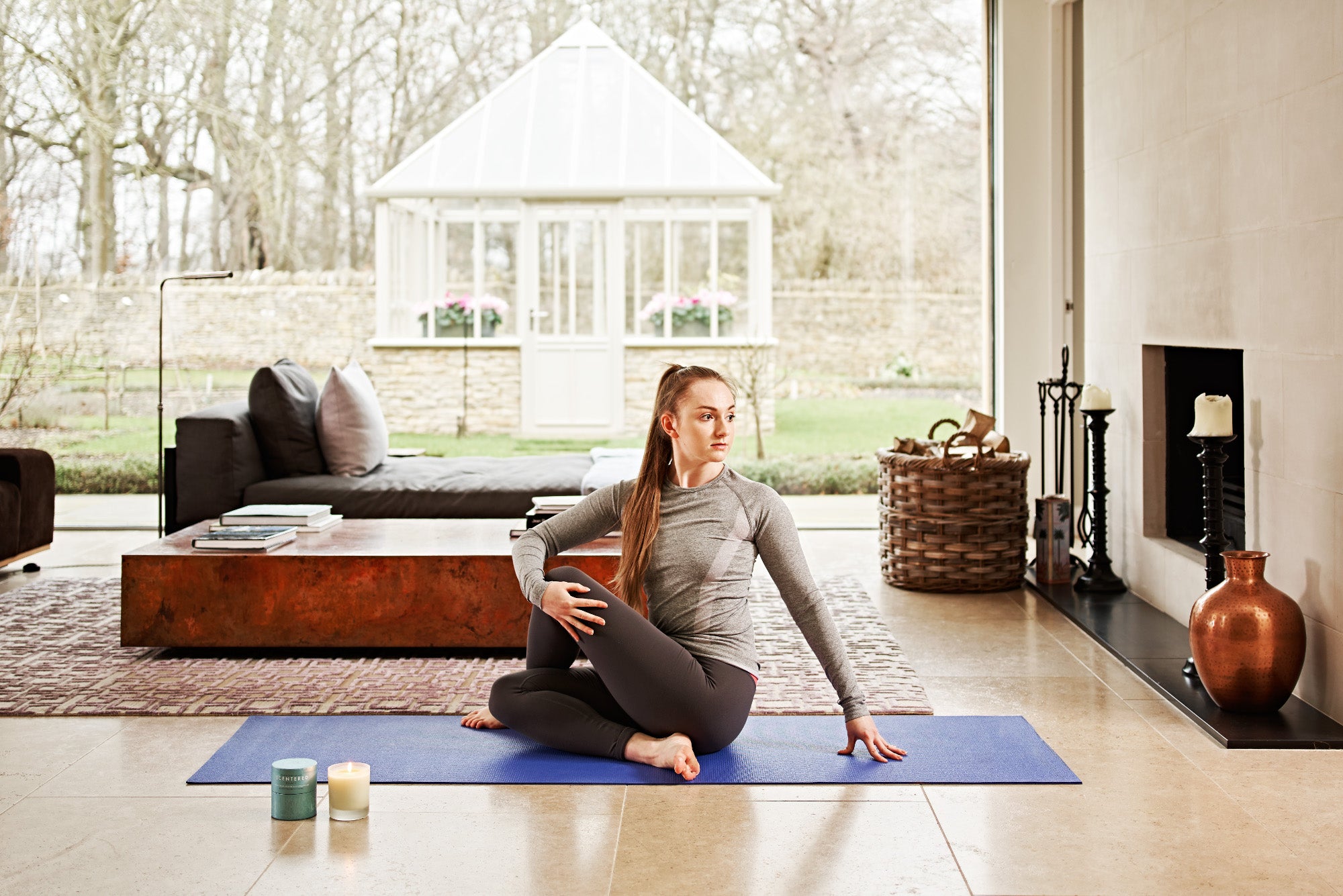 young woman doing yoga