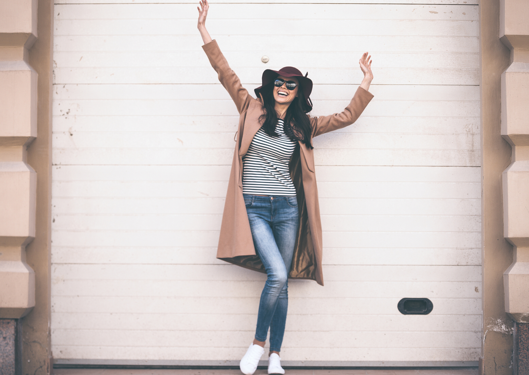 woman posing for the camera smiling