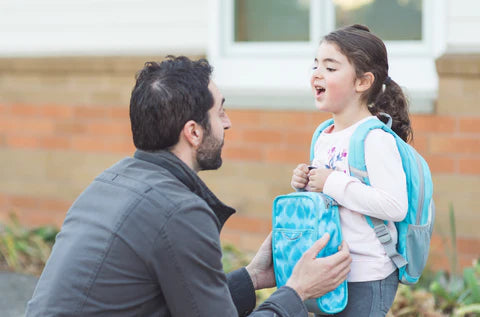 Father and daughter at school 
