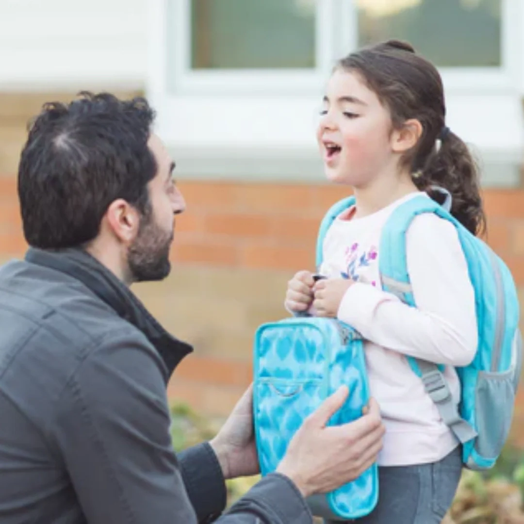 Father and daughter at school 