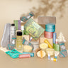 Collection of Scentered products including candles, bottles, and packaging on a neutral background
