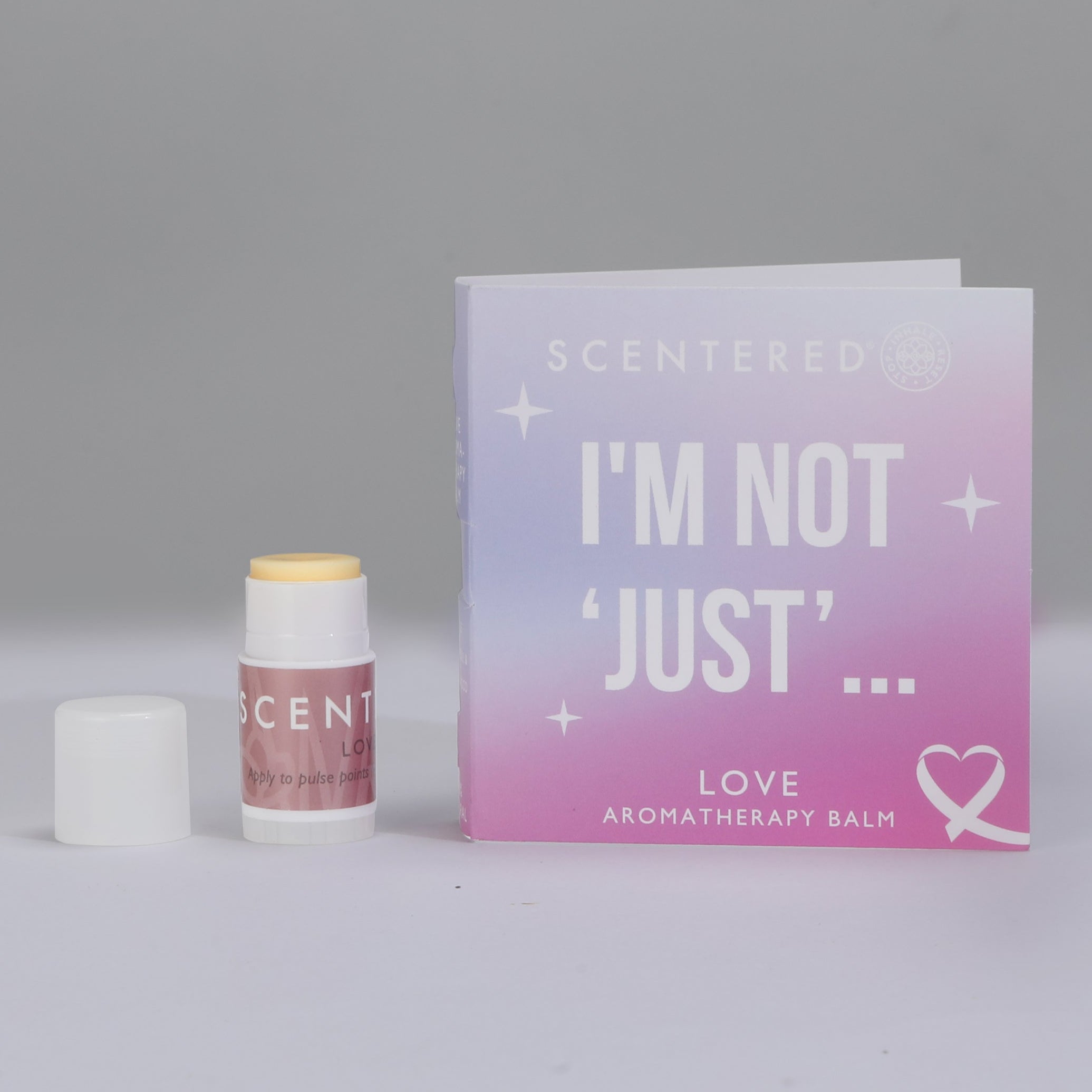 love mini balm, essential oil based with Rose, Patchouli and Cedarwood that helps open your heart