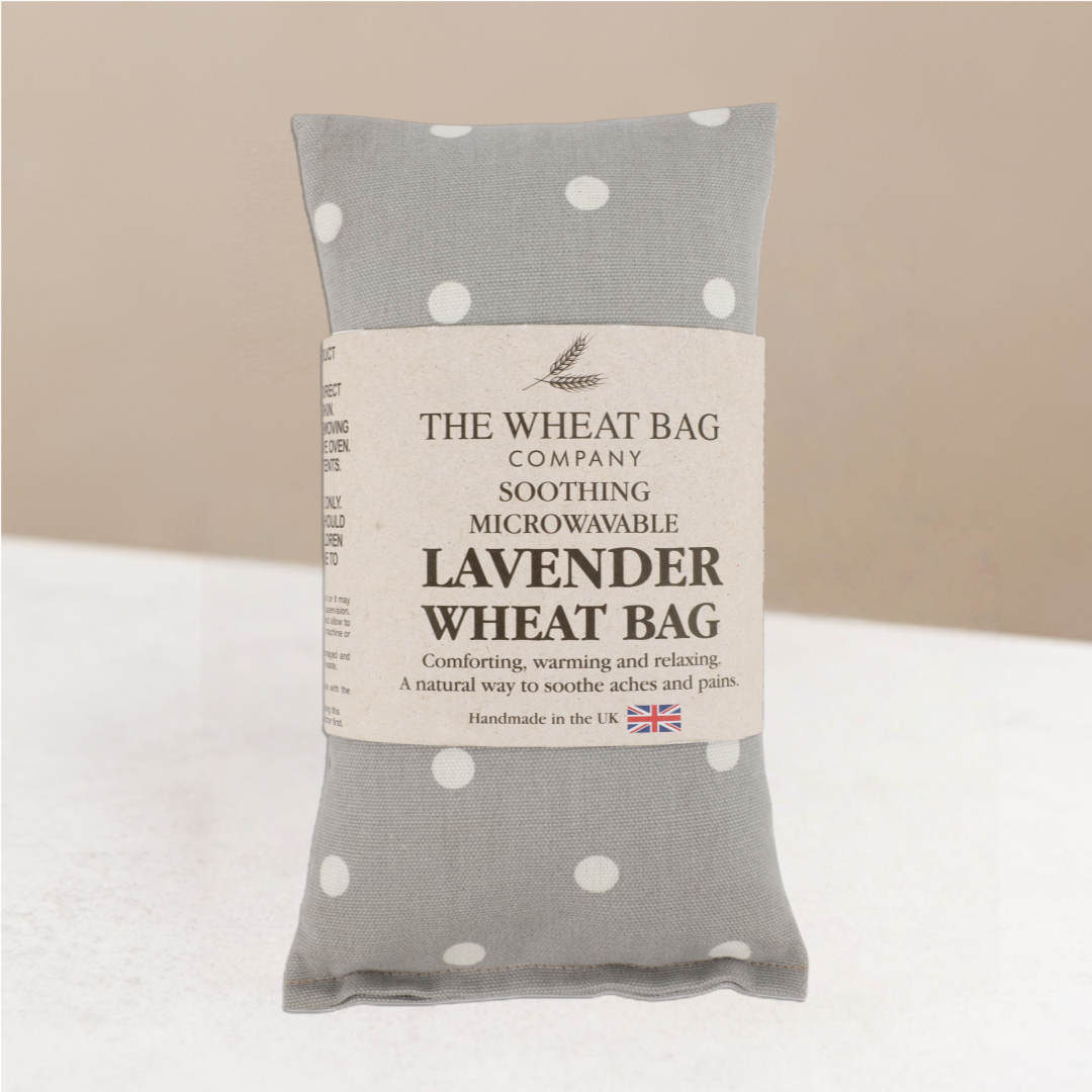 Lavender wheat bag on a warming background